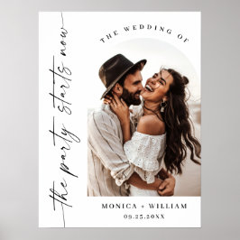 Elegant minimalistisk Party startar nu Bröllop Poster