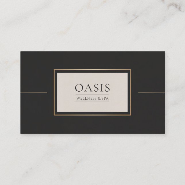 Elegant Minimalistisk Professionell i Svarta och G Visitkort (Framsida)