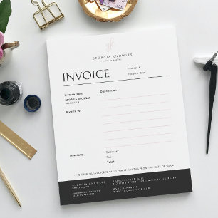 Elegant minimalistisk professionell rosablå faktur anteckningsblock