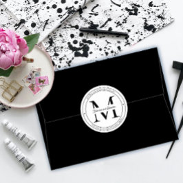 Elegant Minimalistisk Returadress av monogram Runt Klistermärke