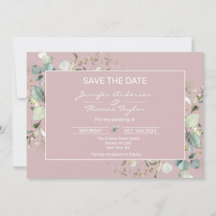 Elegant Minimalistisk  Rosa - fast Spara datum Datumet