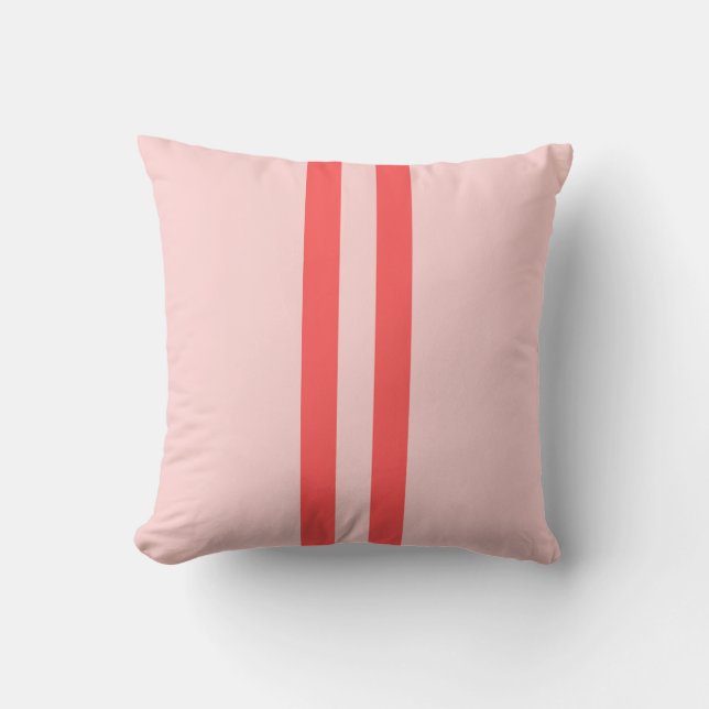 Elegant Minimalistisk Rosa med Röda Rand Kudde (Framsida)