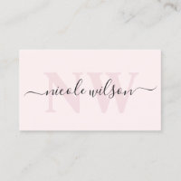 Elegant minimalistisk rosa monogram namn 