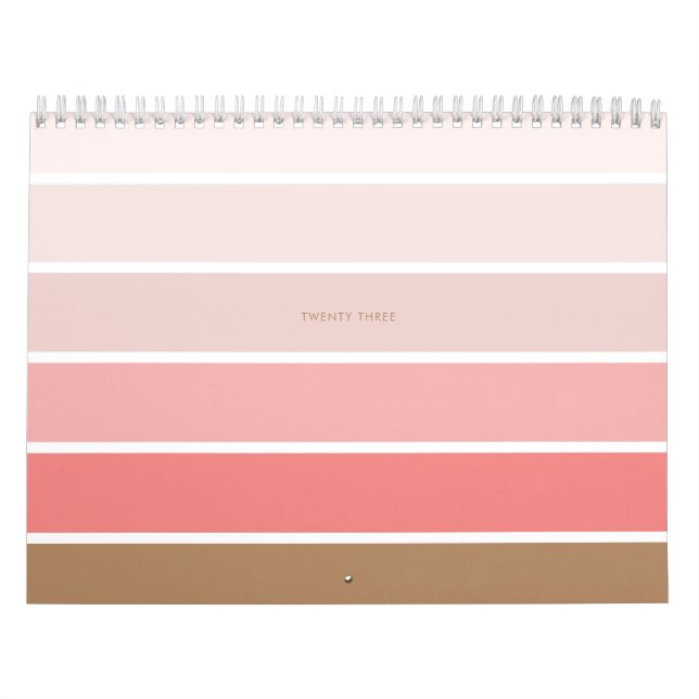 Elegant Minimalistisk Rosa Rand Kalender (Omslag)