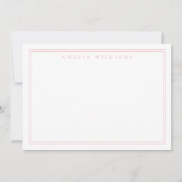 Elegant Minimalistisk Rosa två Gräns Anteckningskort