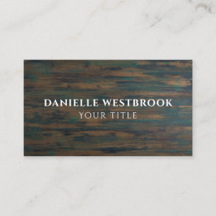 Elegant Minimalistisk Rustic Mörk Wood Visitkort