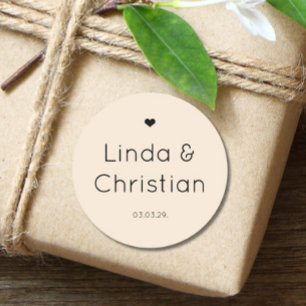 Elegant minimalistisk Sand Bröllop Runt Klistermärke