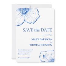 Elegant Minimalistisk sapphire-Blommigt, QR-kod 🌸