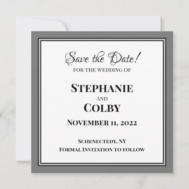 Elegant minimalistisk Save the Date-inbjudan Inbjudningar (Framsida)