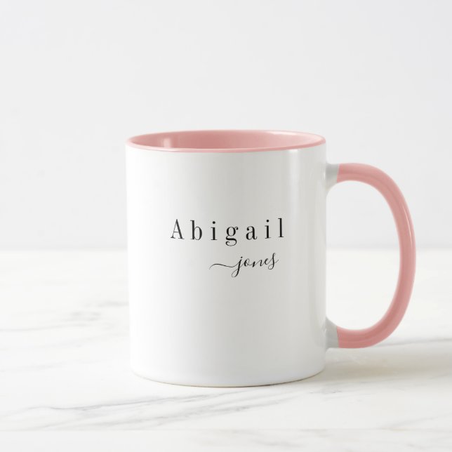 Elegant Minimalistisk Skrift Namn Personlig Mugg (Höger)