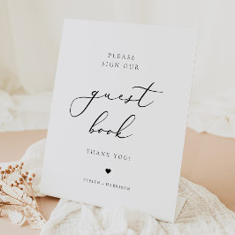 Elegant Minimalistisk skript Bröllop Guest Bok