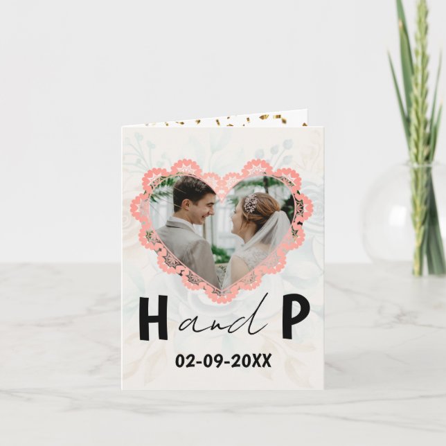 Elegant Minimalistisk skript, Monogram Photo Bröll Inbjudan (Framsida)