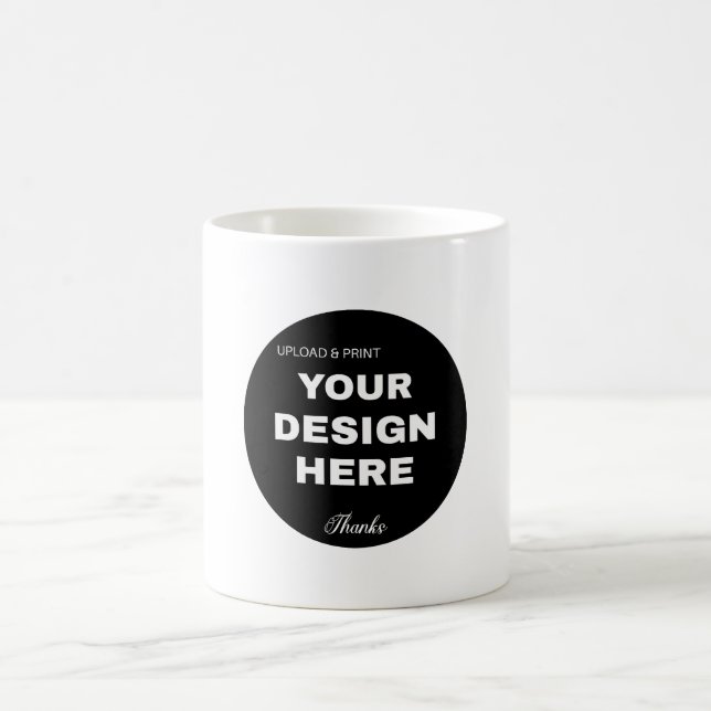 Elegant, minimalistisk & snygg svart QR-kod logoty Kaffemugg (Center)