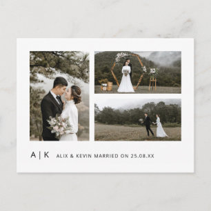 Elegant: Minimalistisk Snyggt Bröllop Photo Tack Vykort
