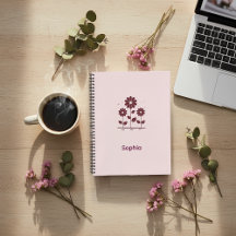 Elegant minimalistisk Spiral Journal med blommor
