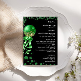 Elegant Minimalistisk St patrick's day Bord Bröllo Meny