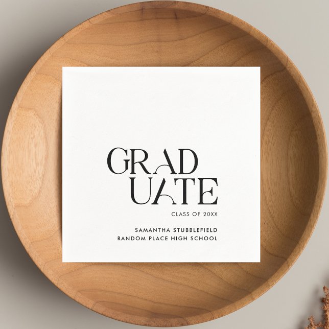 Elegant Minimalistisk Studenten 2025 Party Papper Pappersservett (Elegant Minimalist Graduation 2025 Party Paper Napkins)