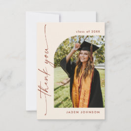 Elegant - minimalistisk Studenten 2-foto QR-kod Tack Kort