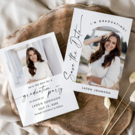 Elegant - minimalistisk Studentfest 2-foto Spara Datumet