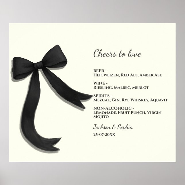 Elegant minimalistisk svart båge Enkel elegant men Poster (Framsidan)