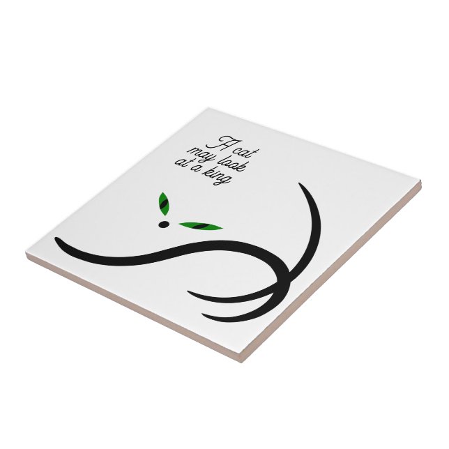 Elegant minimalistisk svart katt kakelplatta (Sidan)