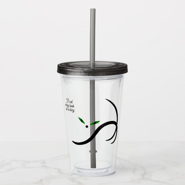 Elegant minimalistisk svart katt take away mugg (Framsida)