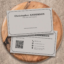 Elegant, minimalistisk, svart och beige visitkort