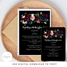 Elegant Minimalistisk svart och Blommigt Bröllop