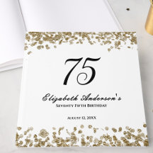Elegant minimalistisk svart och guld 75-årsdag