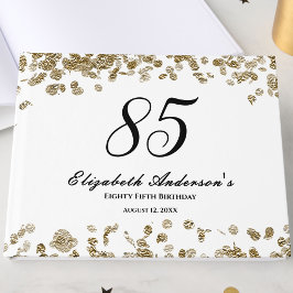 Elegant minimalistisk svart och guld 85-årsdag gästböcker