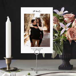 Elegant Minimalistisk svart och vit Bröllop Bordsnummer