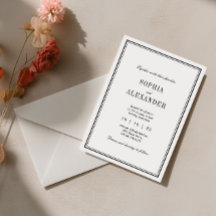 Elegant Minimalistisk svart och vit Bröllop
