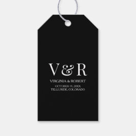 Elegant Minimalistisk svart och vit Bröllop Presentetikett