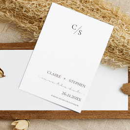 Elegant minimalistisk svart och vit Bröllop Spara Datumet