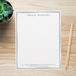 Elegant minimalistisk svart och vit dubbelkant brevhuvud