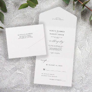 Elegant minimalistisk svart och vit enkel bröllop