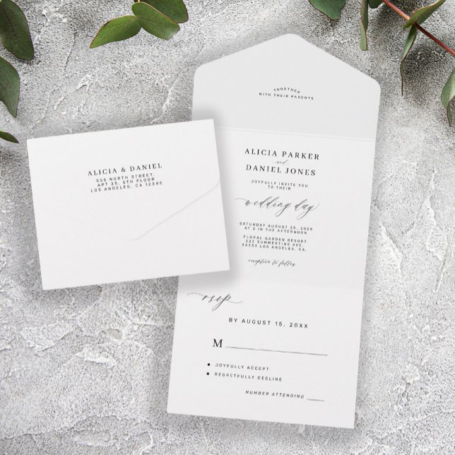 Elegant minimalistisk svart och vit enkel bröllop (Skapare uppladdad)