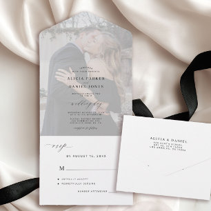 Elegant minimalistisk svart och vit fotobryllup