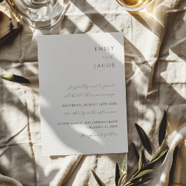 Elegant Minimalistisk svart och vit klassisk Bröll Inbjudningar