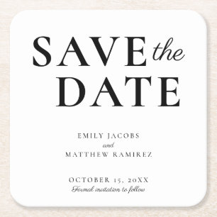 Elegant Minimalistisk svart, traditionell skript,  Underlägg Papper Kvadrat