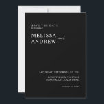 Elegant minimalistisk svart-vit bröllopsfest spara datumet<br><div class="desc">Elegant minimalistisk svart-vit bröllop Bevara datum-inbjudan</div>