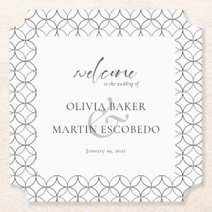 Elegant - minimalistisk svart vit underlägg papper