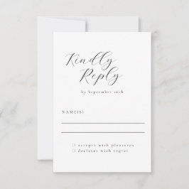 Elegant Minimalistisk svartvit kalligrafi Bröllop OSA Kort