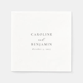Elegant Minimalistisk svartvit kalligrafi Bröllop Pappersservett