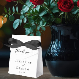 Elegant Minimalistisk Svartvit Tack Bröllop Presentaskar