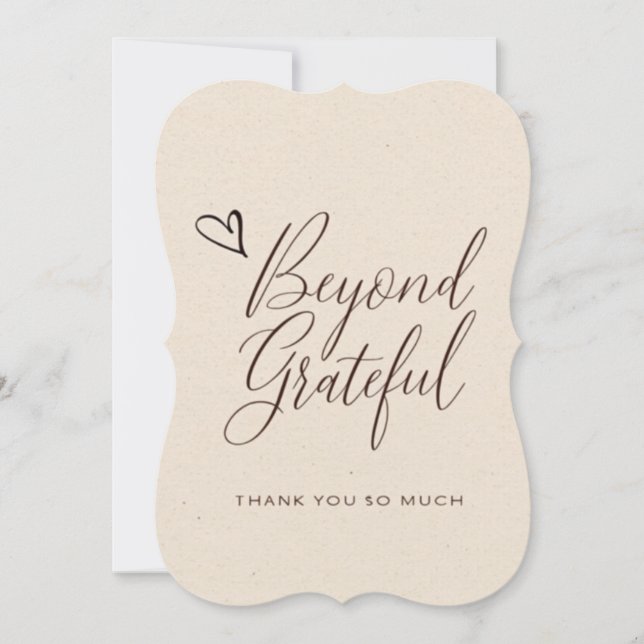Elegant Minimalistisk Tacksamhetskort med Handskri Tack Kort (Framsida)