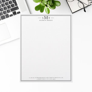 Elegant minimalistisk tre bokstävers monogram brevhuvud