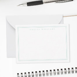 Elegant Minimalistisk turkos två Gräns Anteckningskort