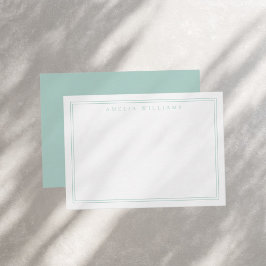 Elegant Minimalistisk turkos två Gräns Anteckningskort