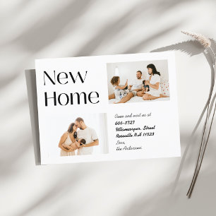 Elegant - minimalistisk två foto - ny Flytta hemma Meddelande Vykort
